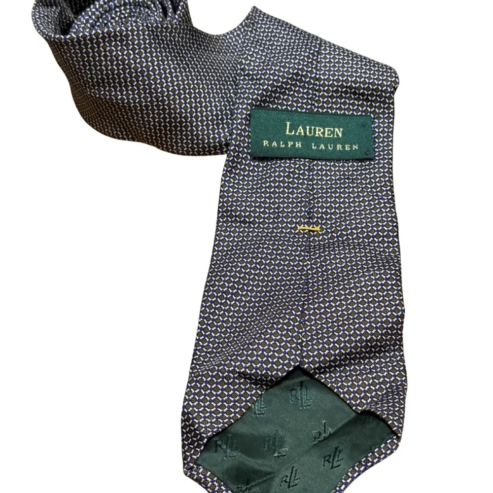 Lauren‎ Ralph Lauren Silk Tie Blue Geometric USA 56in